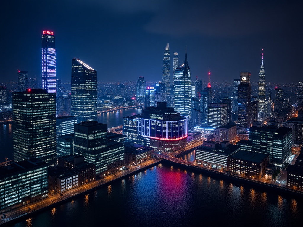 London's financial district with a retro visual filter