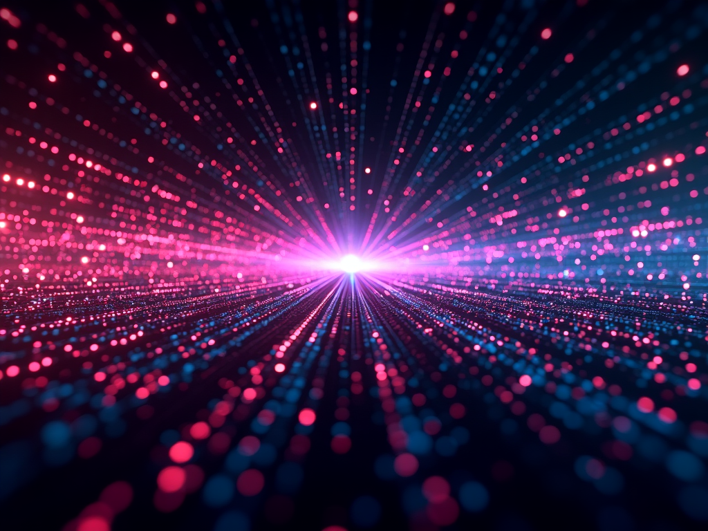 Quantum computing concept with retro visual filter